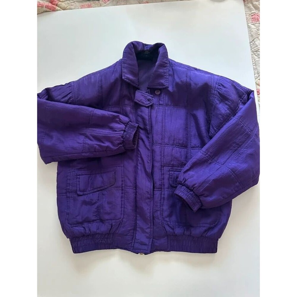 Vintage Kim Rogers Royal Silk Purple Wind Breaker Track Jacket